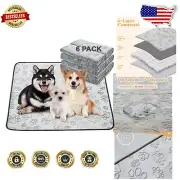 Reusable Puppy Pads - 6 Pack Washable, Non-Slip and Absorbent 34" x 36" Mats
