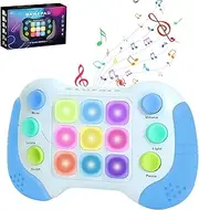 OundarM Blue Light Up Fast Push Handheld Memory Game Fidget Toys, Light Quick Whack a Mole Push Pop Game Console Squeeze Sensory Toys for Kids Adults for Gift Travel Party