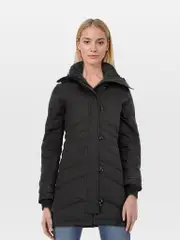 Black Coyote Fur Trim Down Coat