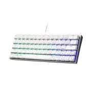 SK620 60 Silver White Mechanical Low Profile Gaming Keyboard Click Blue Switches