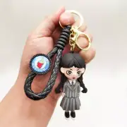 Horror Wednesday Addams Silicone Keychain Toy Thing Hand Home Decor Keychain B