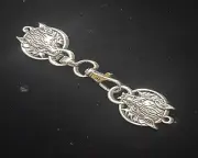 Wolf cloak clasp in silver metal sew on style