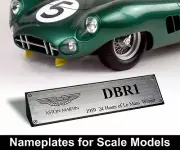 Nameplate 1/18 Aston Martin DB1 DB2 DB2 DB3 DB4 DB5 DBR1 DBR2 DBR6 DBR9 Le Mans