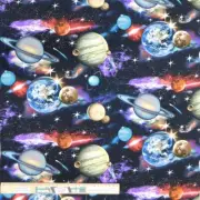 Quilting Patchwork Sewing Fabric Planets Universe Space 50x55cm FQ