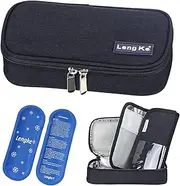 YOUSHARES Insulin Travel Case - Insulated Medication Cooler Travel Bag for Diabetic Insulin Pen and Vials Storage with 2 Cooling Ice Packs (Black)