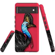 For Google Pixel 6 Case, Shielding Back Cover,Cassowary Portrait