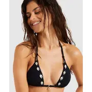 Banana Moon Black Yero Halter Padded Bikini Top with Shells
