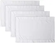 DII 100% Cotton, Machine Washable, Everyday Hemstitch Placemat for Dinner Parties, Summer & Outdoor Picnics, Set of 4, Off White