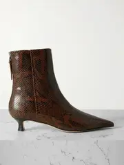 [Aeyde] Aeyde - Zoe Snake-effect Leather Point-toe Ankle Boots - Snake print - IT39 IT 39 Animal print