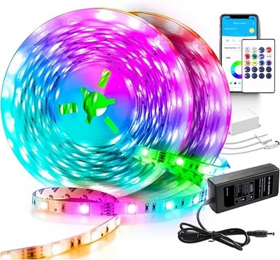 Led Strip Lights 200 FT, RGB App Controlled Bluetooth Led Light Strip Sync wi...