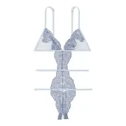 Victoria’s Secret Boho Floral Embroidery Crotchless Teddy Coconut Lingerie XXL