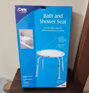 Carex Compact Shower Stool Adjustable Height Bath Stool and Shower Seat 350lbs