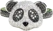 [IMINI] Lovely CZ Panda Adjustable Ring for Women & Girls - Sparkling Black and White Crystal Animal Jewellery, Lightweight Finger Open Band Gift(Sizes O-S), Copper, Cubic Zirconia