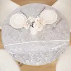 42 Inches Round Table Cover Elastic Large Fitted Clear Plastic Protector