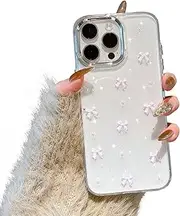 EYZUTAK Case for iPhone 14 Pro Max, Bling Glitter 3D Bowknot Phone Case Cute Sparkly Crystal Clear Bow Aesthetic Design Cover Slim Soft Durable TPU Transparent Protective Cover for Women Girl-Pink Bow