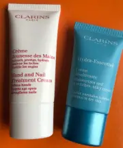 Clarins Hydra-Essentiel Silky Cream 0.5 oz & Hand & Nail Treatment Cream 1 oz