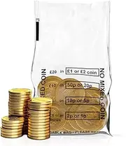 Swoosh Media Pack of 1000 Clear Plastic Money Bank Bags | No Mixed Coins | Banking Bags
