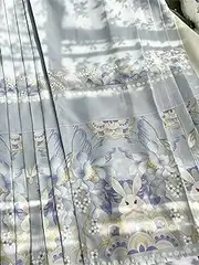 [JIMINISO] 3 Colors Horse Face Skirt Chinese Style Ming Dynasty Dress Set Vest Coat Women Robe Flower Printed Skirt