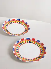 [Dolce & Gabbana] Dolce & Gabbana - Set Of Two Painted Porcelain Dinner Plates - Multi - One size One size Multi