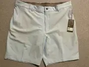 Walter Hagen Micro Lines Short Men's 40 Soft Blue Gripper Stretch Performance