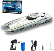GoolRC Remote Control Boat 2.4GHz High Speed 30km/h Brushless Turbojet Speedboat Remote Control Ship Cooling Waterproof Low Battery/Over Distance Reminder 2 Battery