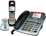 Uniden SSE47 + 1P - Sight & Sound Enhanced Corded and Cordless Digital Phone System with Splashproof Alert Pendant