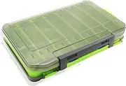 QSTDGVPW Double Sided Fishing Tackle Box Container Practical, Multipurpose, Accessory Lightweight Portable Storage Organizer Case, 13.5cmx10cmx2.5cm