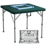 VEVOR Mahjong Table with Mahjong Tiles Set, Fold-in-Half 4 Player Card Table ...