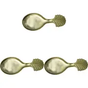 3PK LVD Aluminium Spoon Rest Tray Palm Large Home/Kitchen Decor 14x34cm Gold