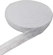 (1.6cm , White) - 10 Yards Fold Over Elastic Stretch, Braided Elastic Ribbon for Hair Ties Headbands, Available in Various of Colours (White, 1.6cm )