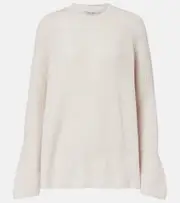 ['S Max Mara] 'S Max Mara Molveno ribbed-knit wool sweater UK 10 white