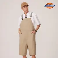 在飛比找momo購物網優惠-【Dickies】男款沙色純棉緹花背帶吊帶短褲｜DK0115