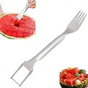 2-in-1 Stainless Steel Watermelon Cutter Slicer, Watermelon Fork Slicer Cutter Slicer Tool, Dual Head
