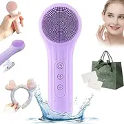 Lumiglow Facial Cleanser, Lumiglow Electric Face Scrubber, Silicone Face Scrubber, Deep and Gentle Cleansing, Circulation Heating, 5 Adjustable Speeds, Ipx7 Waterproof (Purple)