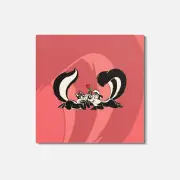 Pepe Le Pew Cartoon Love 4'' X 4'' Square Wooden Coaster