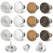 12 Set Buttons Pin for Loose Jeans, Jeans Button Adjuster for Pants, No-Sew