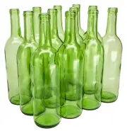 North Mountain Supply 750Ml Glass Bordeaux Wine Bottle Flat-Bottomed Cork Finish