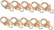 COOPHYA 10pcs Heart Shaped Lobster Claw Clasp Tibetan Style Key Accessories for DIY Jewelry Making for Bags and Necklaces Light