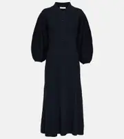 [Chloe] Chloé Ribbed-knit wool maxi dress AU 12 blue