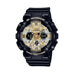 【CASIO 卡西歐】G-SHOCK 閃耀時尚 百搭黑金 雙顯系列 GMA-S120GB-1A