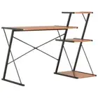 Computer Desk X-Frame Steel Leg PC Table Writing Modern Workstation With Shelves