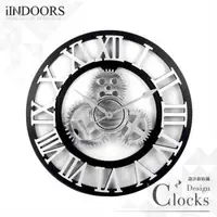 在飛比找森森購物網優惠-【iINDOORS】工業風設計時鐘-銀色齒輪50cm