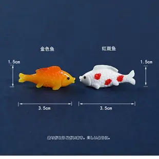 仿真可愛小金魚小魚動物水下景觀模型迷你鯉魚樹脂玩具沙盤小擺件