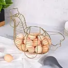 Metal Chicken Egg Basket Chicken Shaped Egg Basket for Home Farmhouse