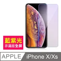 在飛比找PChome24h購物優惠-iPhone X/XS 藍紫光 手機鋼化膜保護貼