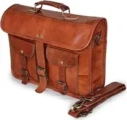 14" leather messenger bag laptop case office briefcase men computer distressed shoulder bag