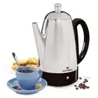 Classic Stainless Steel Electric Coffee Percolator Heat Resistant Handle Base