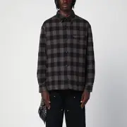 [Destin] Check Pattern Wool And Cashmere Overshirt S Grey