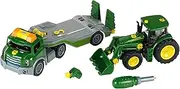 John Deere Construction Set Transporter with Tractor & Front Loader