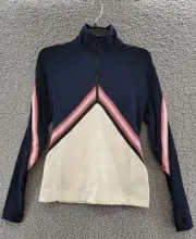 Victoria Beckham Tracksuit Top Women's 2 Dark Navy Turtle Neck Colorblock Design